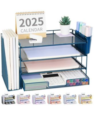 Desk Organizer 4-Tier File Drawer Pen Holders