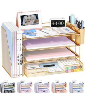 Desk Organizer 4-Tier File Drawer Pen Holders