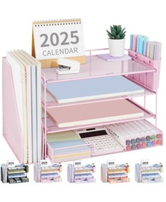 Desk Organizer 4-Tier File Drawer Pen Holders