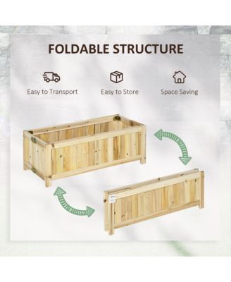 Foldable Raised Garden Bed Elevated Planter Flower Planting Box