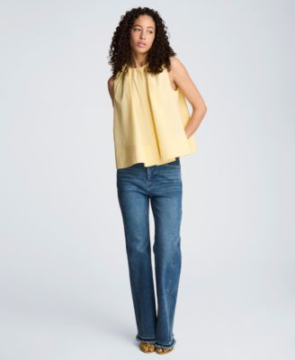 Women's Sleeveless Paperbag Neck Top