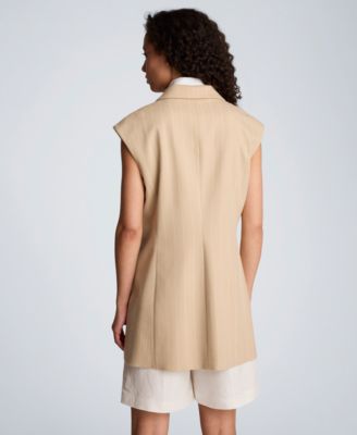 Women's Sleeveless Button-Front Vest