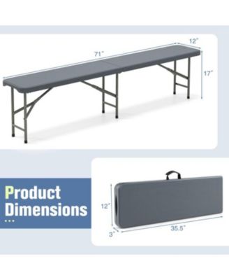 6 Feet Plastic Folding Bench Portable Seat with Handle and Lock