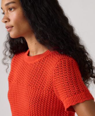 Women's Isabelle Crochet Short-Sleeve Sweater