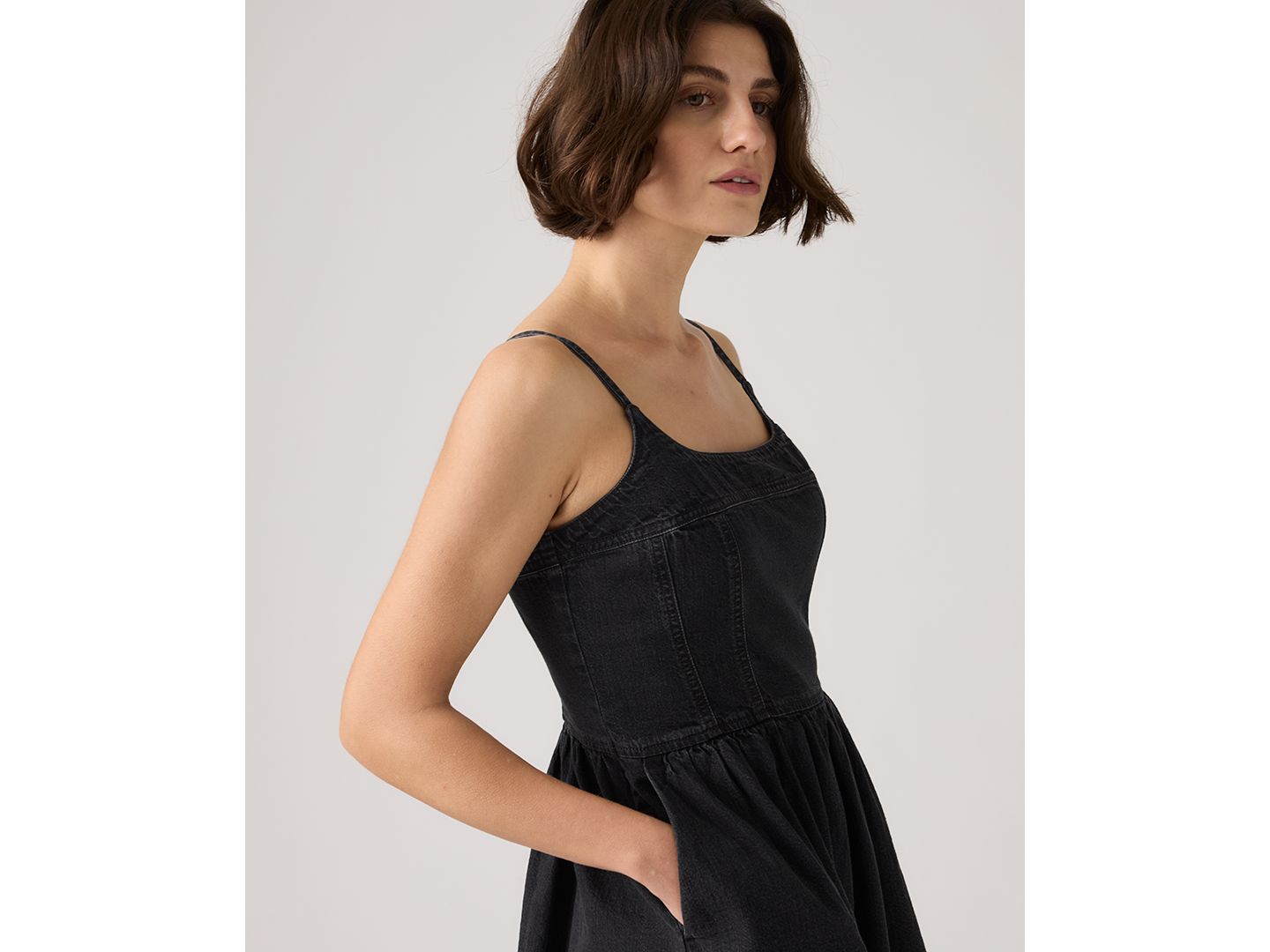 Женское платье Levi's Jadine Square Neck Denim Mini, цвет: First Or Last Dress — фото 3