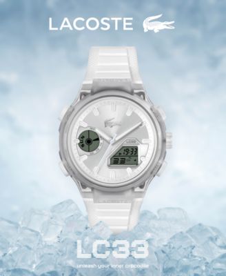 Men's LC33 White Silicone Strap Watch, 44.8mm