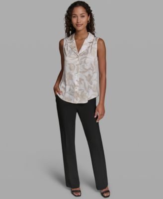 Women's Sleeveless Collared Top