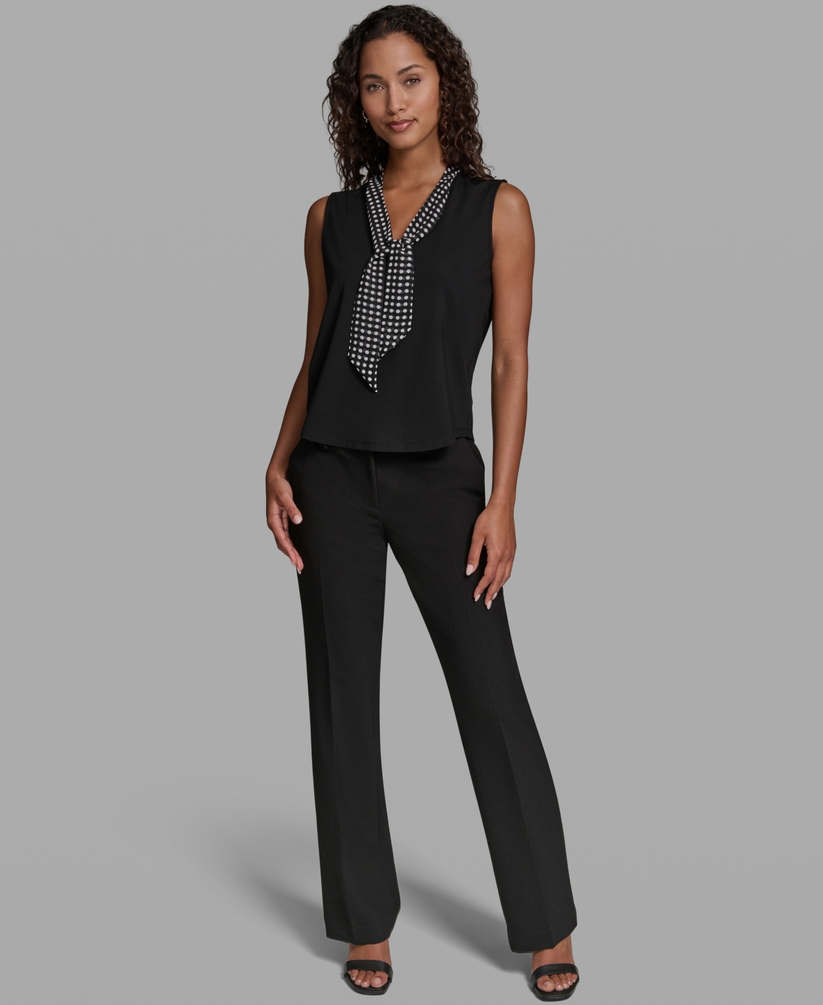 Karl Lagerfeld Paris Women's V-Neck Sleeveless Top