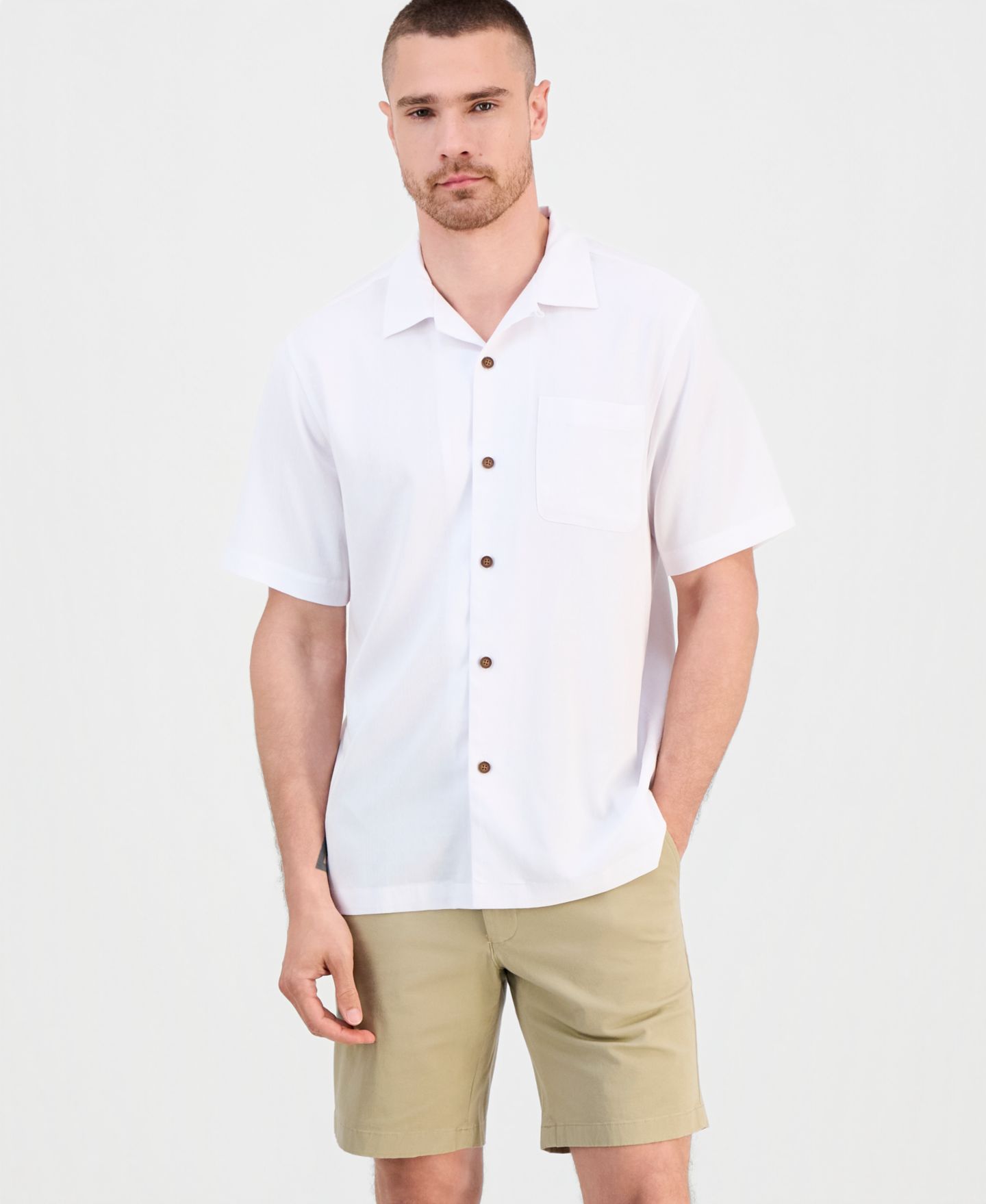 Мужская рубашка Tommy Bahama Coastal Ease Designated Driver Golf Collector's Series Short-Sleeve, цвет: Белый — фото 2