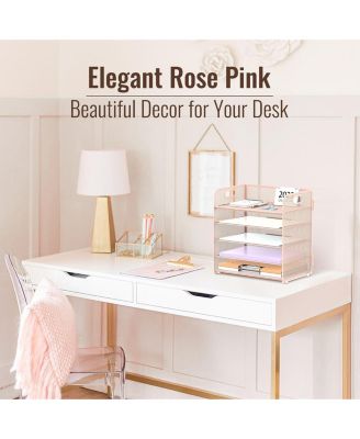 5-Tier Mesh Letter Tray Desk Organizer