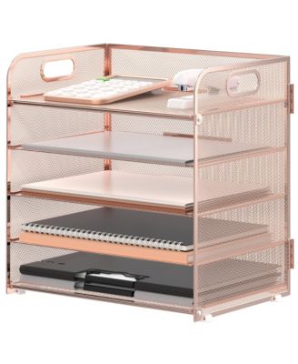 5-Tier Mesh Letter Tray Desk Organizer
