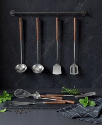 8-Piece 304 Stainless Steel Cooking Utensils Set with Heat-Resistant Wooden Handles