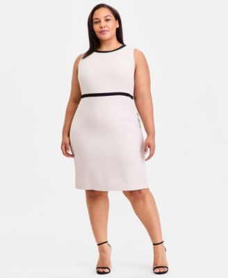 Plus Size Colorblocked Sleeveless Sheath Dress