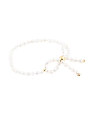 White Freshwater Pearl Bow Stretch Bracelet