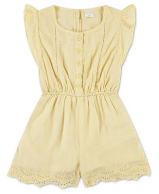 Toddler Girls' 2T-5T Flutter-Sleeve Eyelet Romper