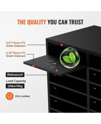 Wood Literature Organizer 12 Compartments Removable Shelves for Office and Home