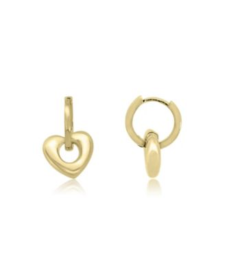 Heart Huggie Hoop Earrings 14K Gold-Plated Sterling Silver