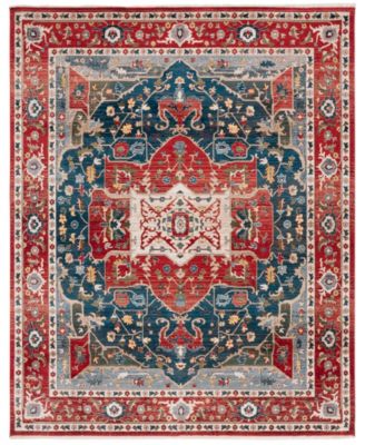 Camille LRL1225A Red and Navy 8' X 10' Area Rug