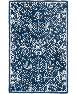 Etienne LRL6603N Navy and Ivory 2'6" X 4' Area Rug