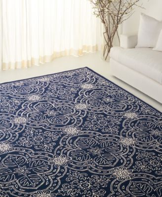 Etienne LRL6603N Navy and Ivory 8' X 10' Area Rug
