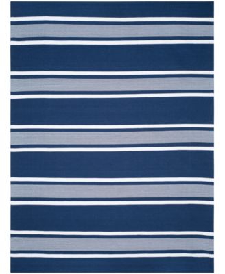 Hanover Stripe LRL2461A Navy Outdoor Area Rug Collection