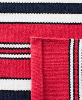 Leopold Stripe LRL2462E Red 8' X 10' Outdoor Area Rug