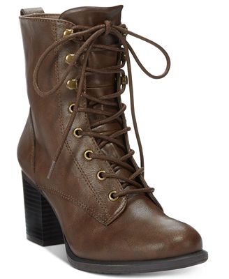 American Rag Laina Block-Heel Combat Booties, Created for Macy's ...