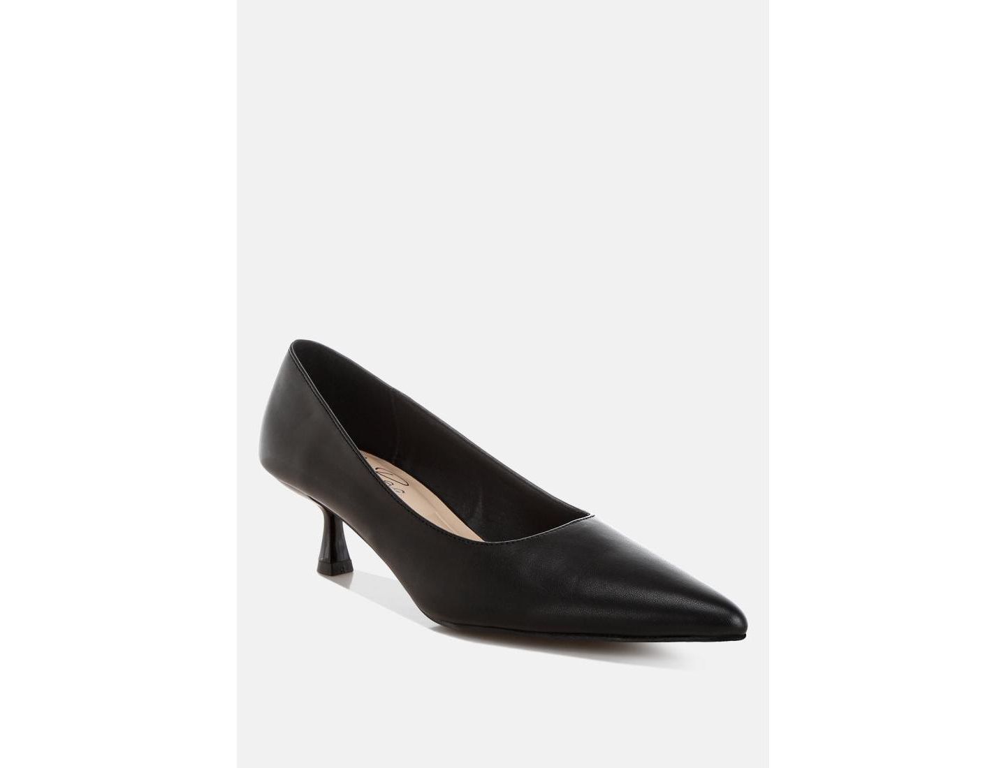 Женские туфли London Rag Blara Pointed Toe Pump Heels, цвет: Чёрная искусственная кожа — фото 1