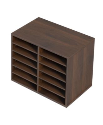 12 Compartment Literature Organizer With Adjustable Shelves for Office and Home