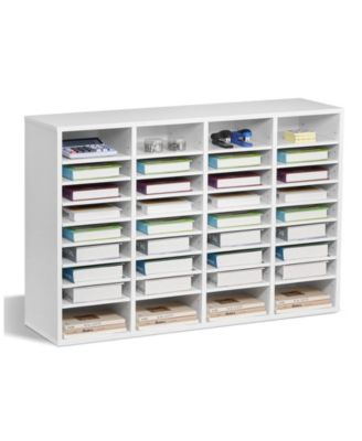 SUGFIT 36 Compartment Wooden Literature Organizer Mailbox for Office Storage