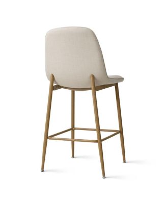 Upholstered Counter Height Bar Stools Set of 3, Wood Look Legs