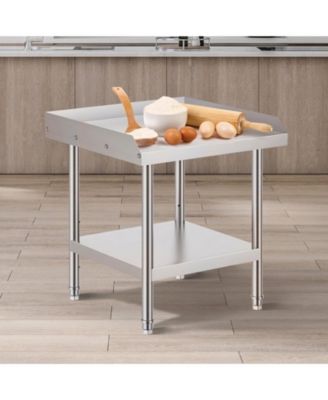 Stainless Steel Work Table 24 x 24 x 26 in Commercial Food Prep with Backsplash