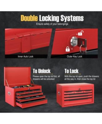24 Inch Tool Chest Case with 6 Drawers and Top Storage for Garage Repair Shop and Warehouse