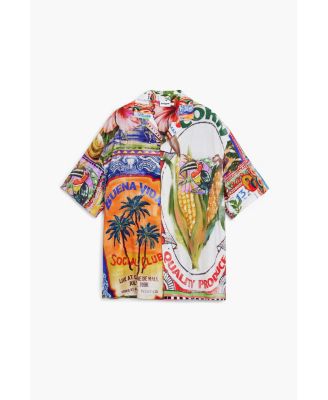 Men's Short-sleeve postcard shirt