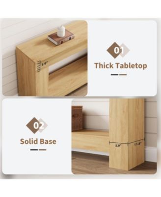 Entryway Console Table, Farmhouse 2-Tier Entryway Table, Long Sofa Accent Table Behind Couch Table with Open Storage