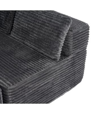 106" Modular Sectional Sofa with Pillows, L-Shape Corduroy Cloud Couch