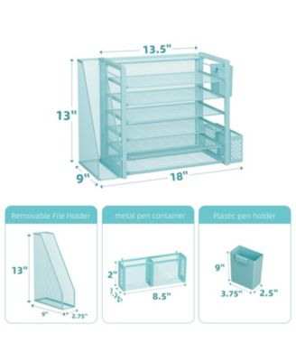 6 Tier Desk File Organizer Letter Tray Pen Holder