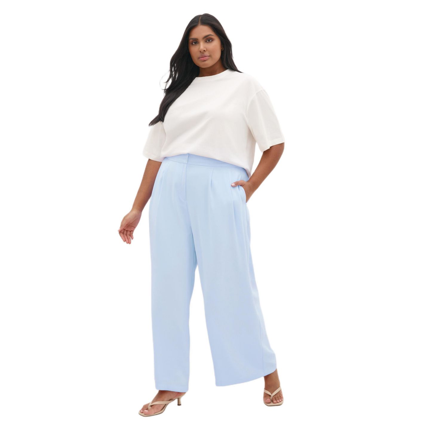 Женские брюки CITY CHIC Holly Wide Leg, цвет: Небесно-голубой — фото 3