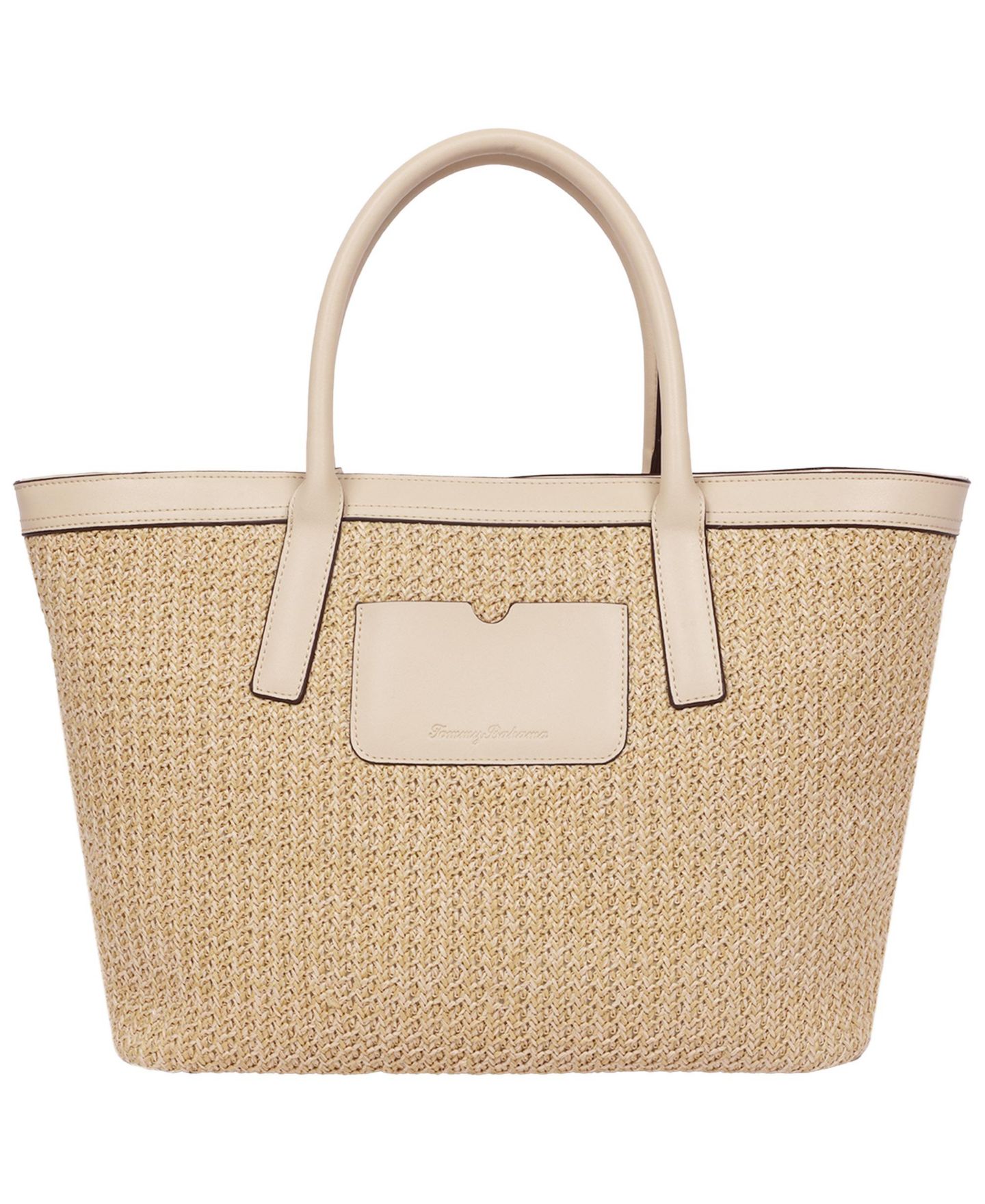 Женская сумка Tommy Bahama Raffia and PU Large Logo Tote - Woven Straw Beach Tote with Pineapple Charm, цвет: Рыжевато-коричневый — фото 5