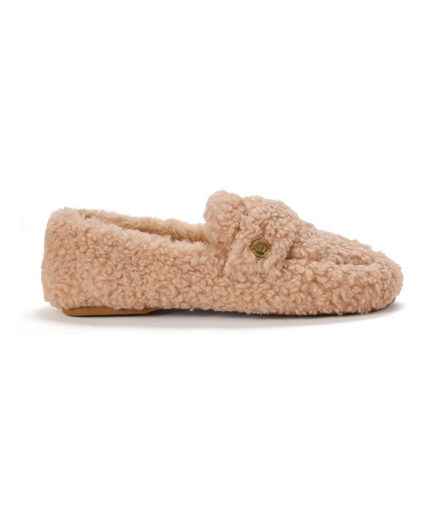 Женские тапочки Dearfoams Madeline Luxe Teddy Loafer Slipper, цвет: Латте — фото 2