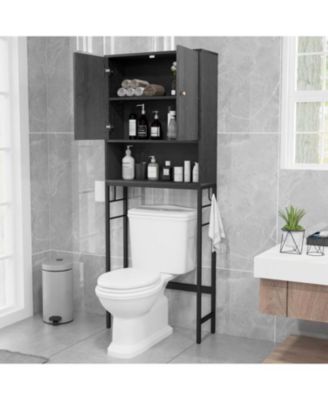 Over the Toilet Storage Cabinet with 2 Doors and Shelf