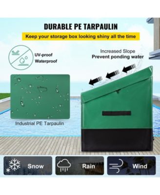 150 Gallon Waterproof PE Tarpaulin Outdoor Storage Box for Garden and Poolside