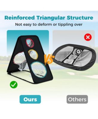 Dual-Sided Golf Chipping Net with Triple Targets, 5-Hole Training System
