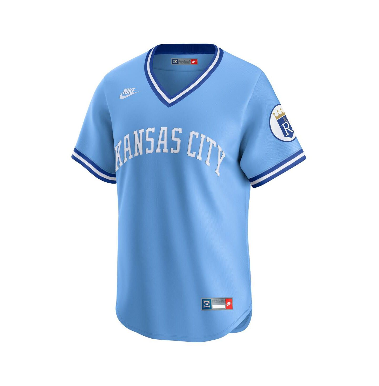 Мужской топ Nike Light Blue Kansas City Royals Cooperstown Collection Limited Jersey — фото 2
