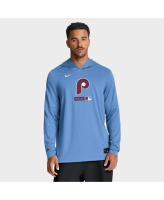 Men's Light Blue Philadelphia Phillies Authentic Collection Dri-FIT Long Sleeve Hoodie