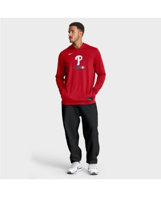 Men's Red Philadelphia Phillies Authentic Collection Dri-FIT Long Sleeve Hoodie