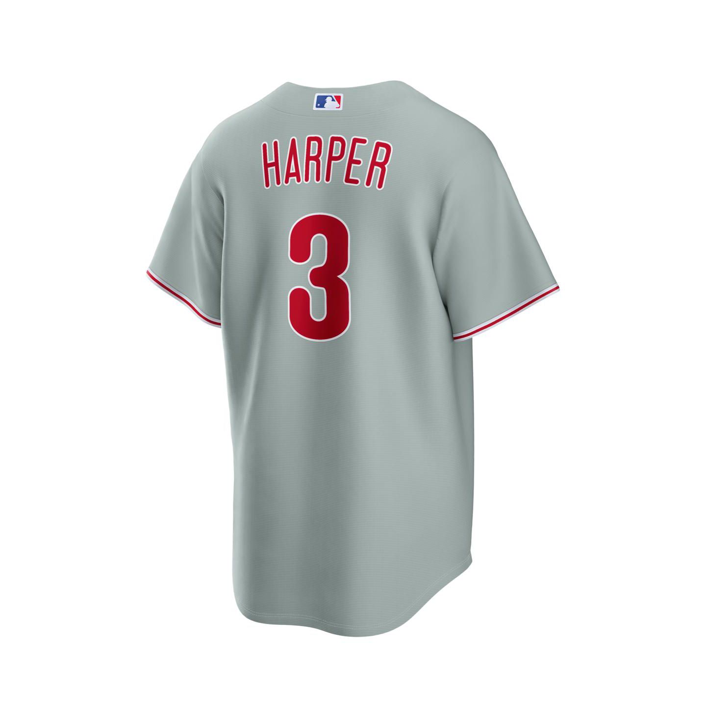 Мужской топ Nike Bryce Harper Gray Philadelphia Phillies Road Replica Jersey — фото 3