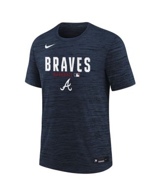 Big Boys and Girls Navy Atlanta Braves Authentic Collection Velocity Dri-FIT T-Shirt