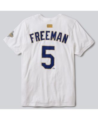 Men's Freddie Freeman White Los Angeles Dodgers 2026 Gold Collection Name & Number T-Shirt