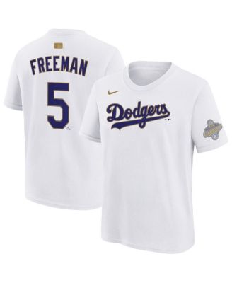 Big Boys and Girls Freddie Freeman White Los Angeles Dodgers 2026 Gold Collection Name & Number T-Shirt
